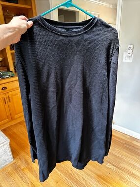 Amazon Essentials Black Long-Sleeve Waffle Thermal Shirt